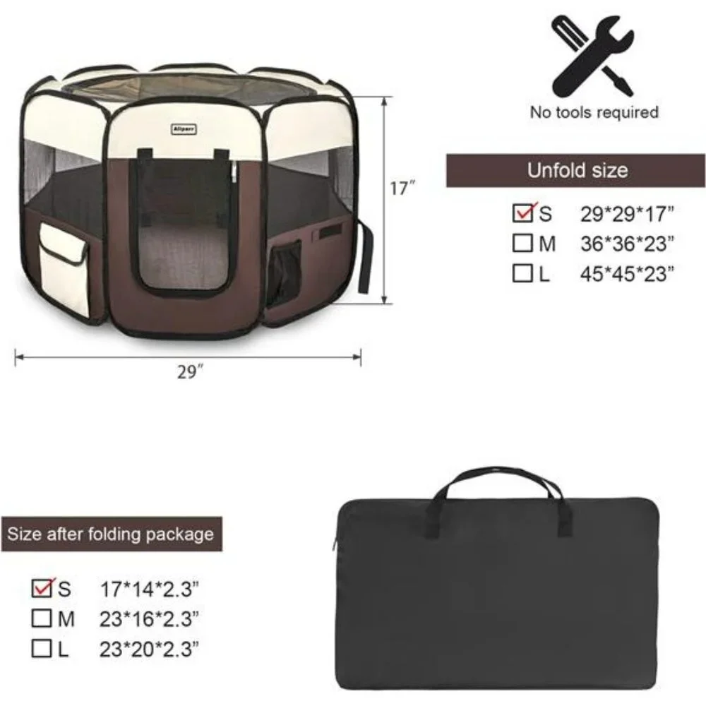 Portable Pet Playpen Foldable Kennels Playpen for Dog&Cat Carrying Case